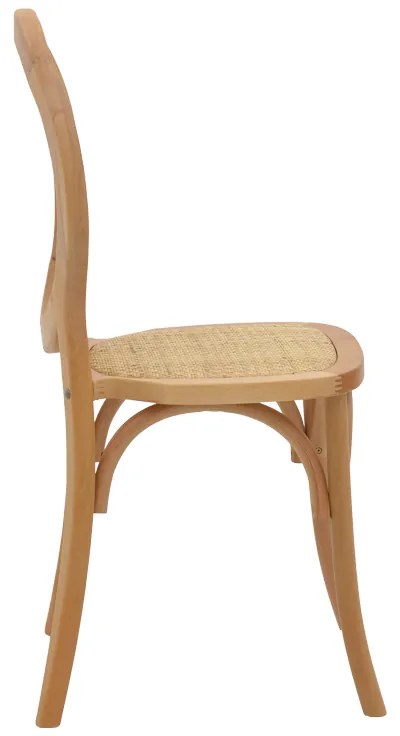 Καρέκλα Camil pakoworld φυσικό ξύλο οξιάς-φυσικό rattan 45x50x94εκ