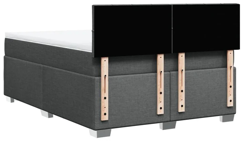 Κρεβάτι Boxspring με Στρώμα Σκούρο Γκρι 140x190 εκ. Υφασμάτινο 3285884