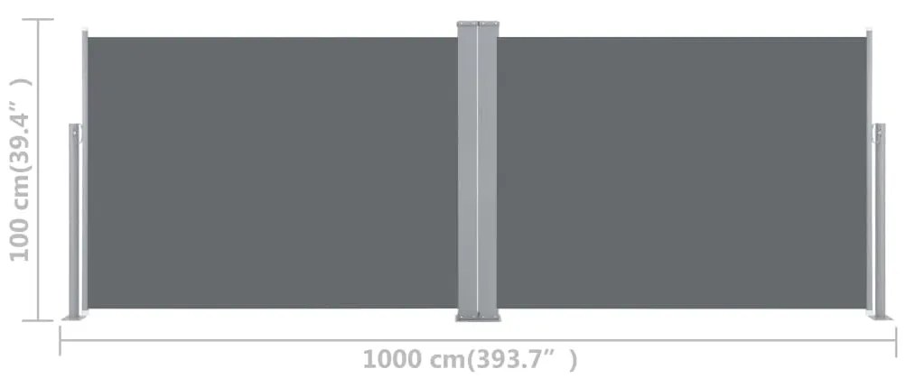 Σκίαστρο Πλαϊνό Συρόμενο Ανθρακί 100 x 1000 εκ. - Ανθρακί