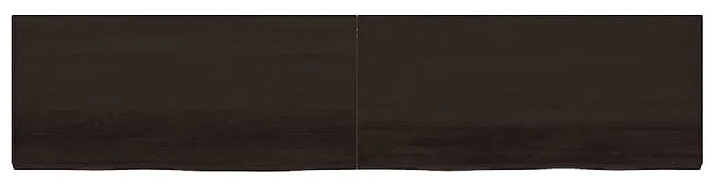 vidaXL Επιφάνεια Τραπεζιού Σκούρο Καφέ 220x50x(2-6)εκ Επεξ. Μασίφ Δρυς
