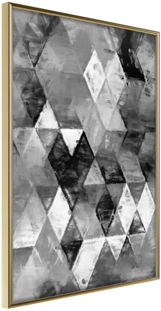 Αφίσα - Abstract Diamonds - 40x60 - Χρυσό - Χωρίς πασπαρτού