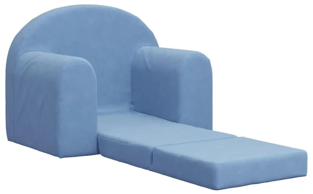 vidaXL Καναπές/Κρεβάτι Παιδικός Μπλε από Μαλακό Βελουτέ Ύφασμα