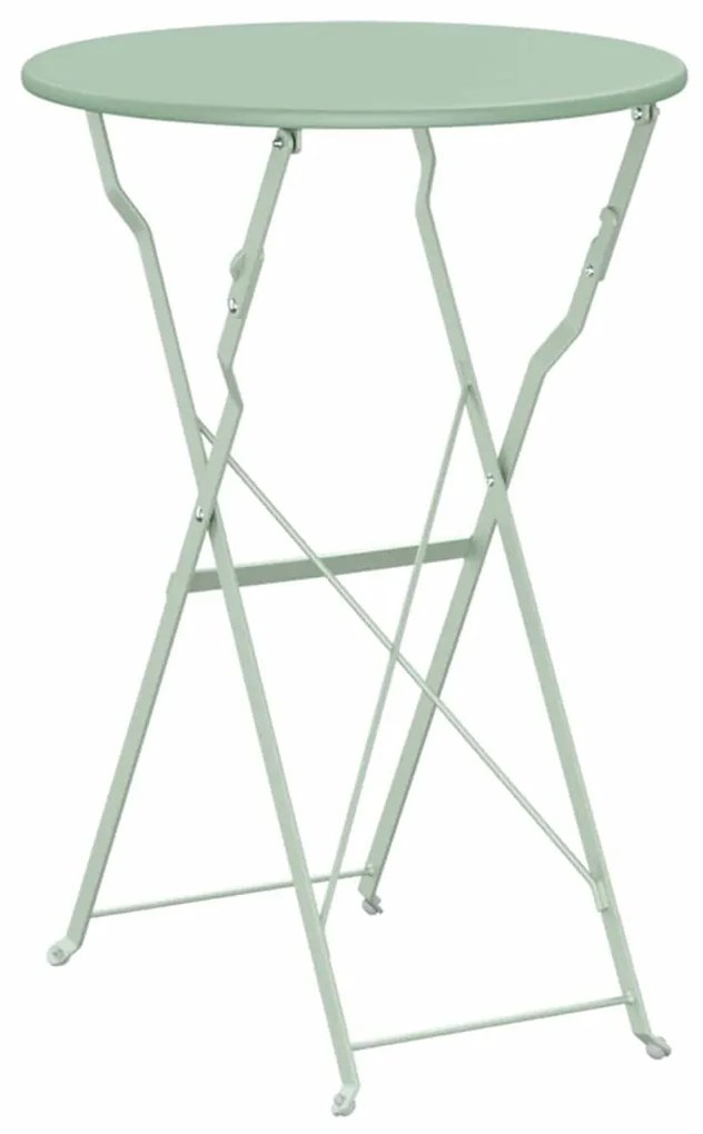 vidaXL Αναδιπλούμενο Τραπέζι Κήπου Λαχανί Ø50x71 cm από Χάλυβα