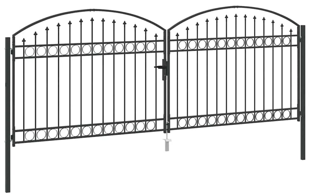 vidaXL Πύλη Φράχτη Άλλο Ρυθμιζόμενος Γκρι 400 x 150 cm Ατσάλι