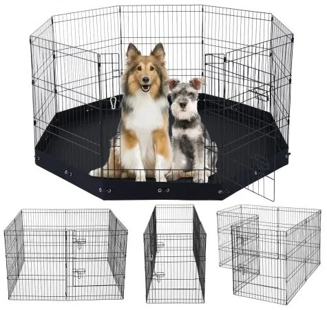 VEVOR Dog Playpen 8 Panels Foldable Metal Dog Exercise Pen with Bottom Pad 30&quot;H