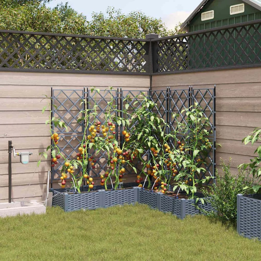 vidaXL Ζαρντινιέρες κήπου Ανοιχτό γκρι 120 x 120 x 126 cm Ατσάλι
