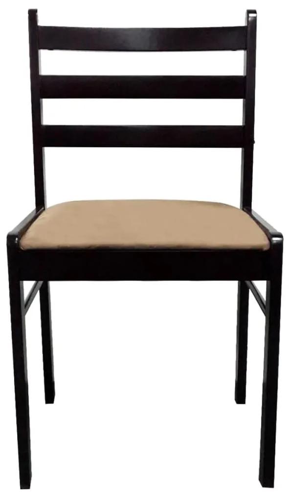Καρέκλες Τραπεζαρίας 2 τεμ. Καφέ Καουτσουκόδεντρο/Βελούδο - Καφέ