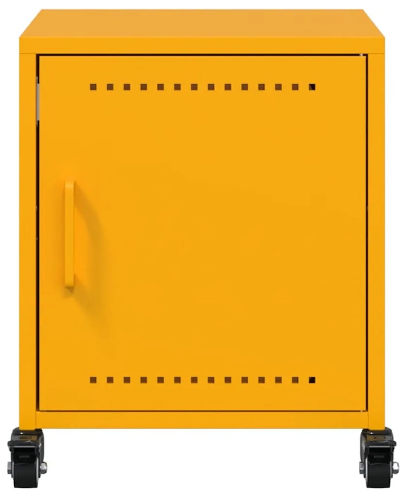 vidaXL Κομοδίνα 2 τεμ. Μουσταρδί 36x39x43,5 εκ. από Χάλυβα