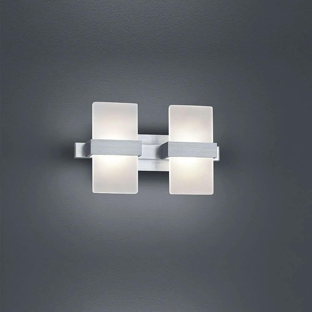 Φωτιστικό Τοίχου-Απλίκα Led Platon 2x430Lm 30x18x11cm Brushed Aluminium-White 274670205 Trio Lightin Αλουμίνιο