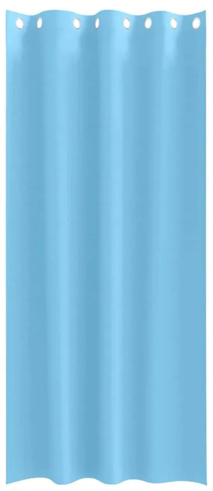 vidaXL Κουρτίνες με κουρτίνες 2 pcs Γαλάζιο 260x140εκ. Πολυεστέρας