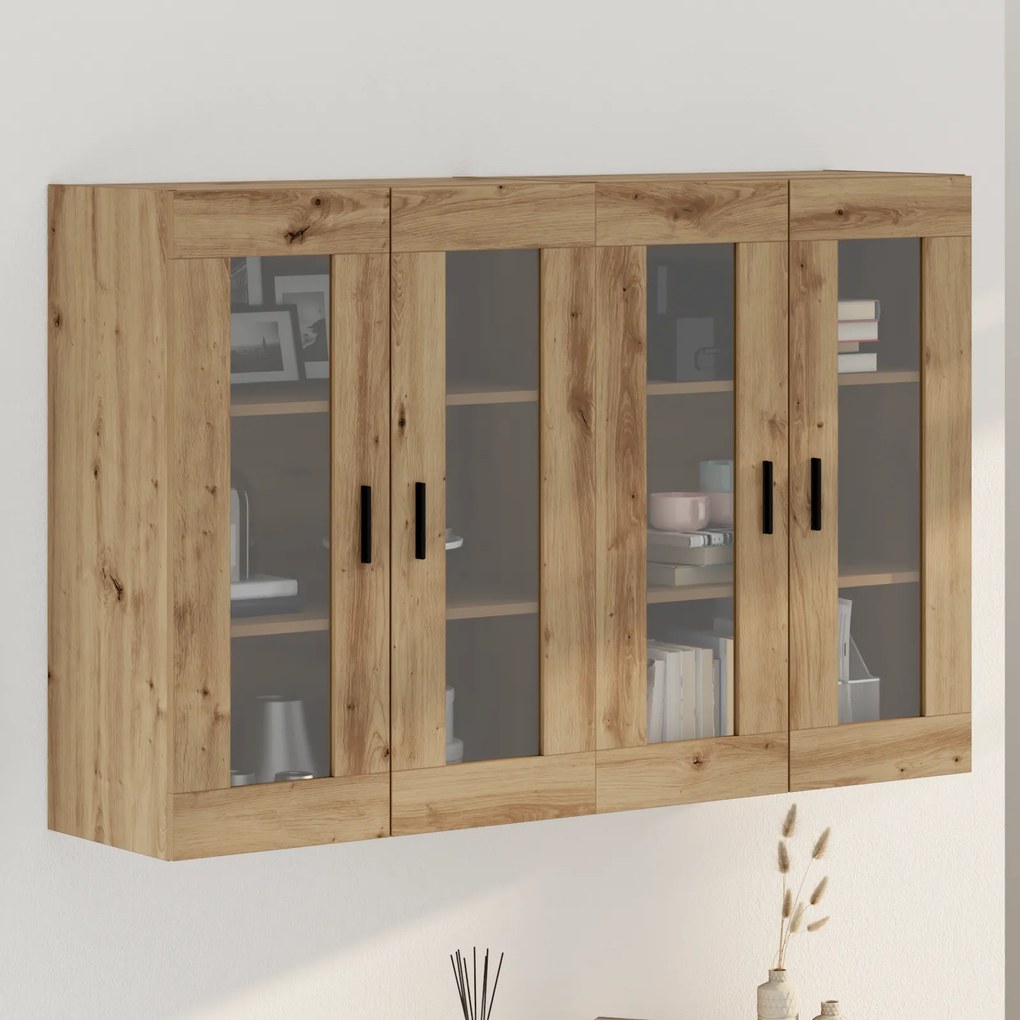vidaXL Τοίχου Ντουλάπια 2 τεμ Artisan Δρυός 69.5x34x90 εκ Υλικά Κατασκευής