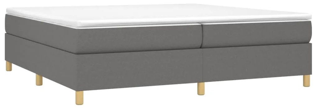 Κρεβάτι Boxspring με Στρώμα Σκούρο Γκρι 200x200 εκ. Υφασμάτινο - Γκρι