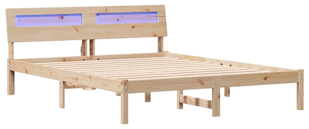 vidaXL Σκελετός Κρεβατιού Καφέ 160 x 200 cm Συμπαγές ξύλο πεύκου