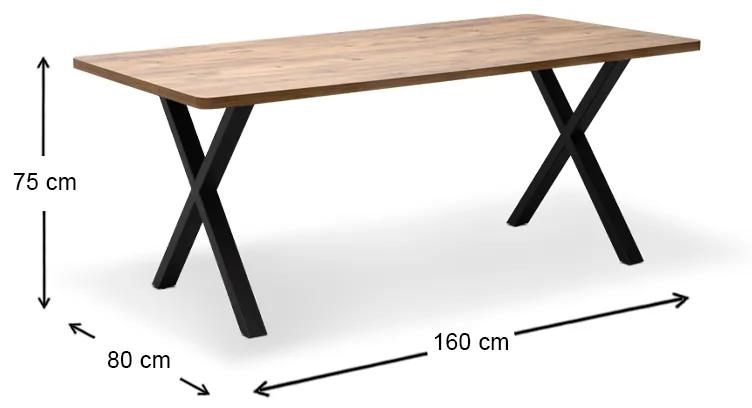 Τραπέζι Jeremy Megapap Mdf - μεταλλικό χρώμα ακακίας 160x80x75εκ.