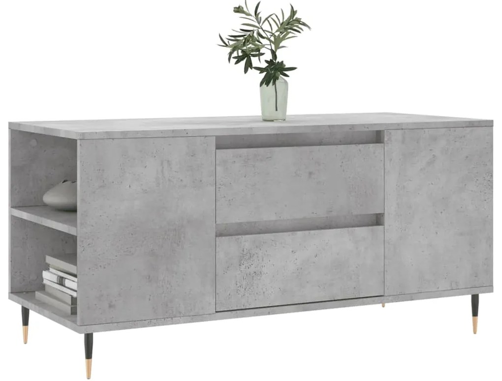 vidaXL Τραπεζάκι Σαλονιού Γκρι Σκυροδεμ. 102x44,5x50 εκ. Επεξεργ. Ξύλο