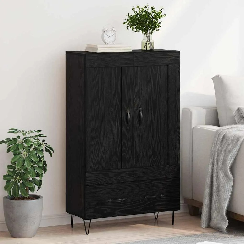 vidaXL Highboard Μαύρη Οξυά 69,5 x 31 x 115 εκ. Επεξεργασμένο ξύλο