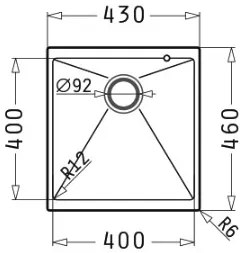 Νεροχύτης Pyramis Ithaka 1B-Gkri-40 x 40 εκ.