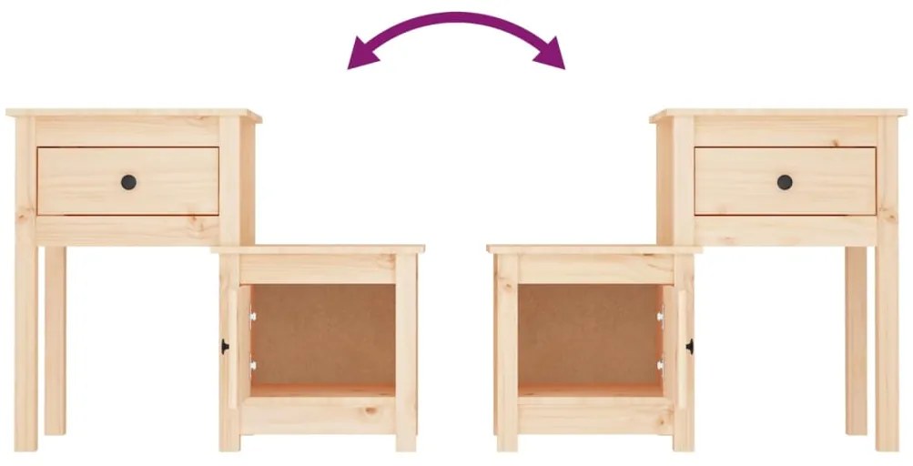 vidaXL Κομοδίνο 79 x 38 x 65,5 εκ. από Μασίφ Ξύλο Πεύκου