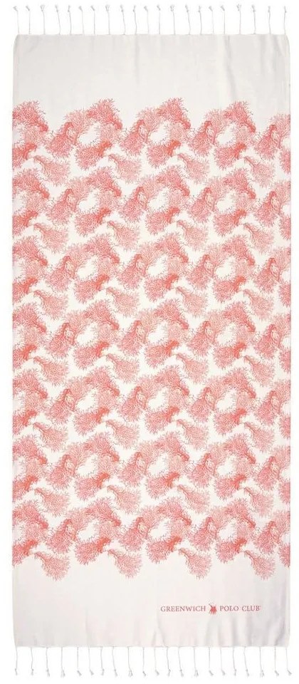 Πετσέτα Θαλάσσης - Παρεό 3664 Ecru-Coral Greenwich Polo Club Θαλάσσης 80x180cm 100% Cotton