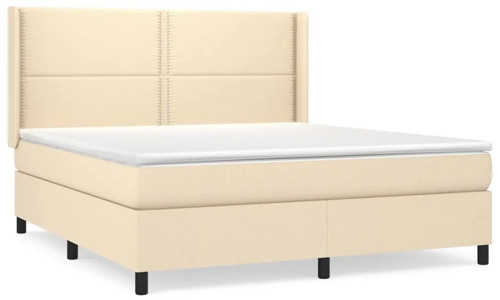 ΚΡΕΒΑΤΙ BOXSPRING ΜΕ ΣΤΡΩΜΑ ΚΡΕΜ 160X200 ΕΚ. ΥΦΑΣΜΑΤΙΝΟ 3131366