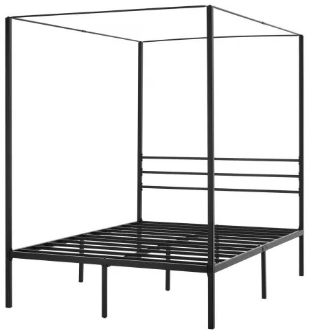 VEVOR Full Size Canopy Bed Frame Metal Canopy Bed with Four Posters Black