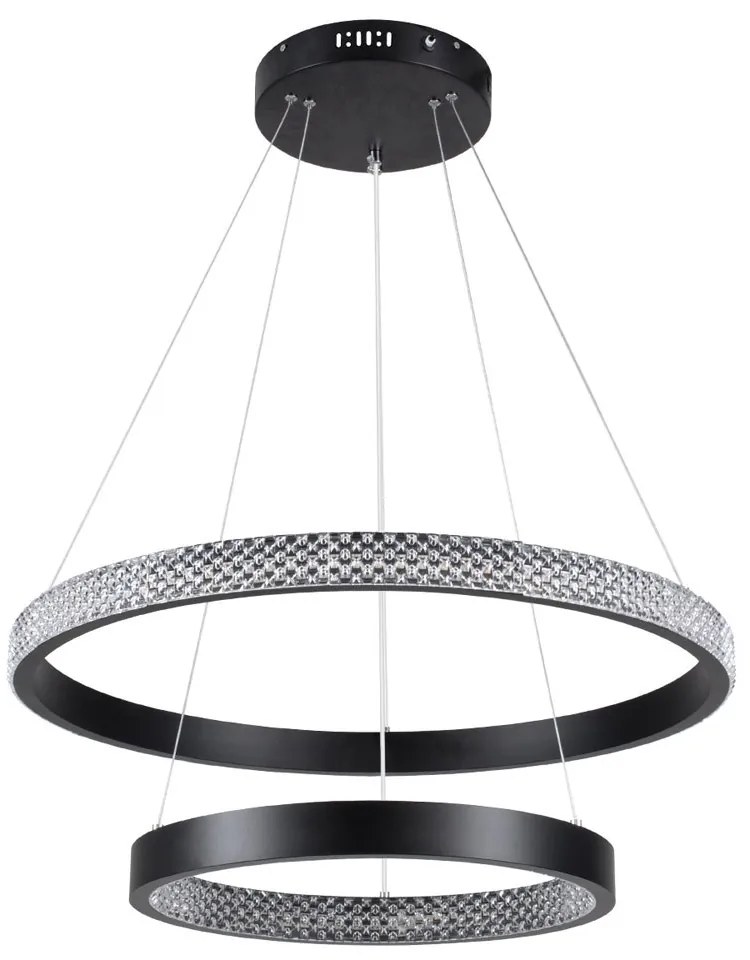 Φωτιστικό Οροφής Diamond Duo 61150 Led 75W Φ40x60cm Black GloboStar