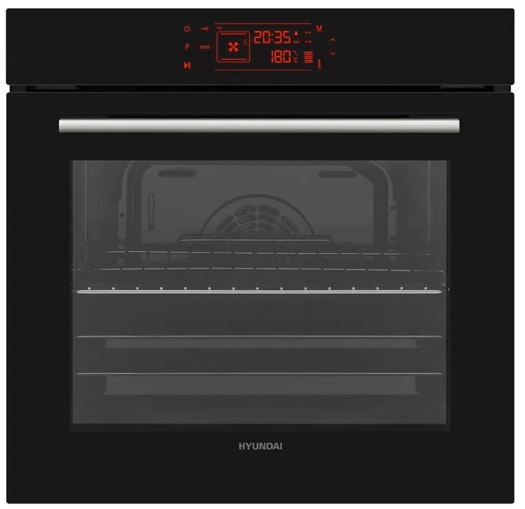 Hyundai HBIO22-75/3 TH-BX Εντοιχιζόμενος Φούρνος άνω Πάγκου 78lt χωρίς Εστίες Π59.5εκ., Μαύρος (4 έτη εγγύηση)