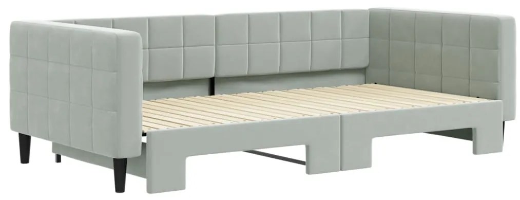 vidaXL Καναπές Κρεβάτι Συρόμενος Αν. Γκρι 100 x 200 εκ. Βελούδινος