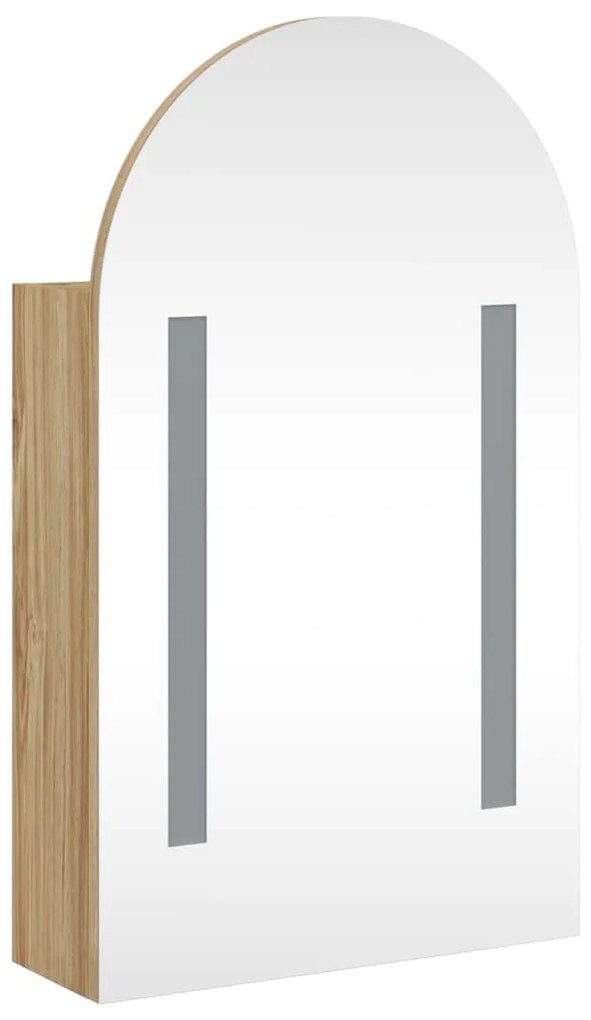 vidaXL Καθρέφτης Μπάνιου με Ντουλάπι & LED Αψίδα Δρυός 42x13x70 εκ.