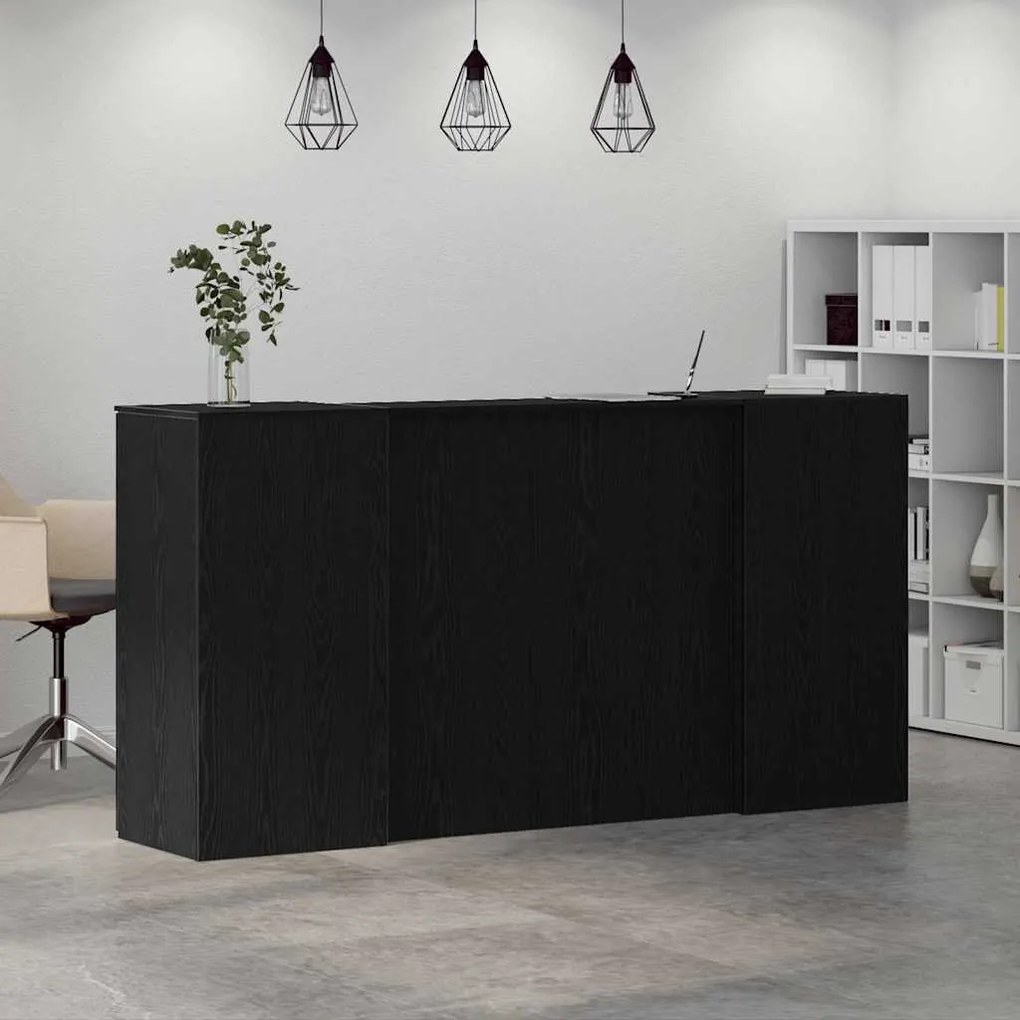 vidaXL Γραφείο υποδοχής Μαύρο Δρυς 200x50x103,5 εκ. Επεξεργασμένο Ξύλο