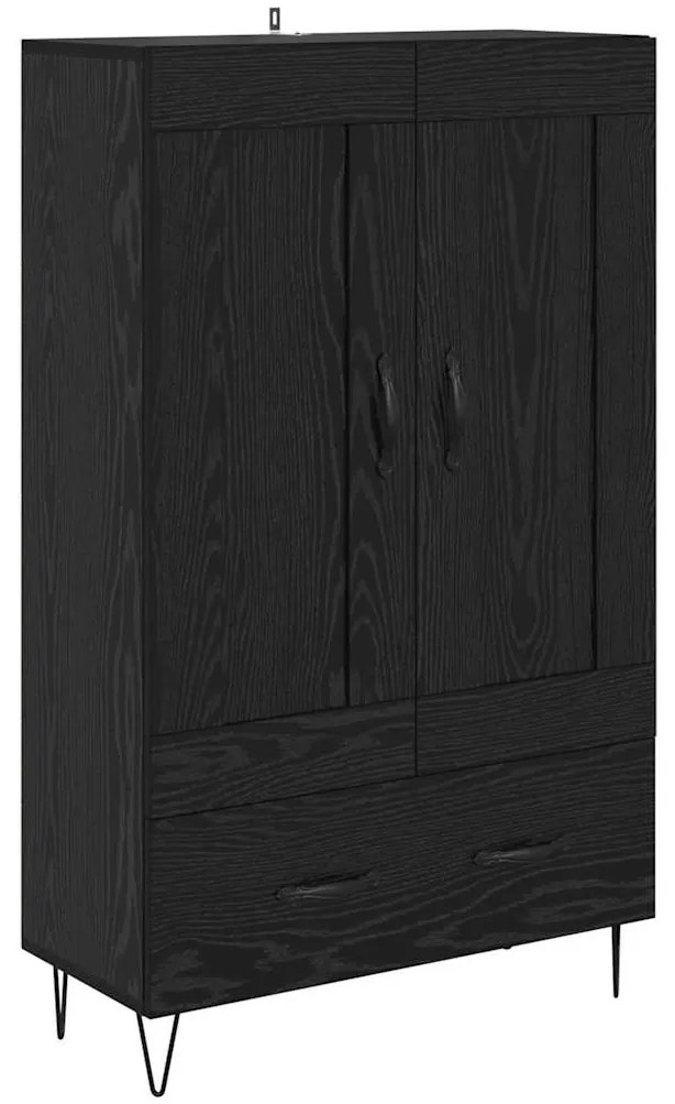 vidaXL Highboard Μαύρη Οξυά 69,5 x 31 x 115 εκ. Επεξεργασμένο ξύλο