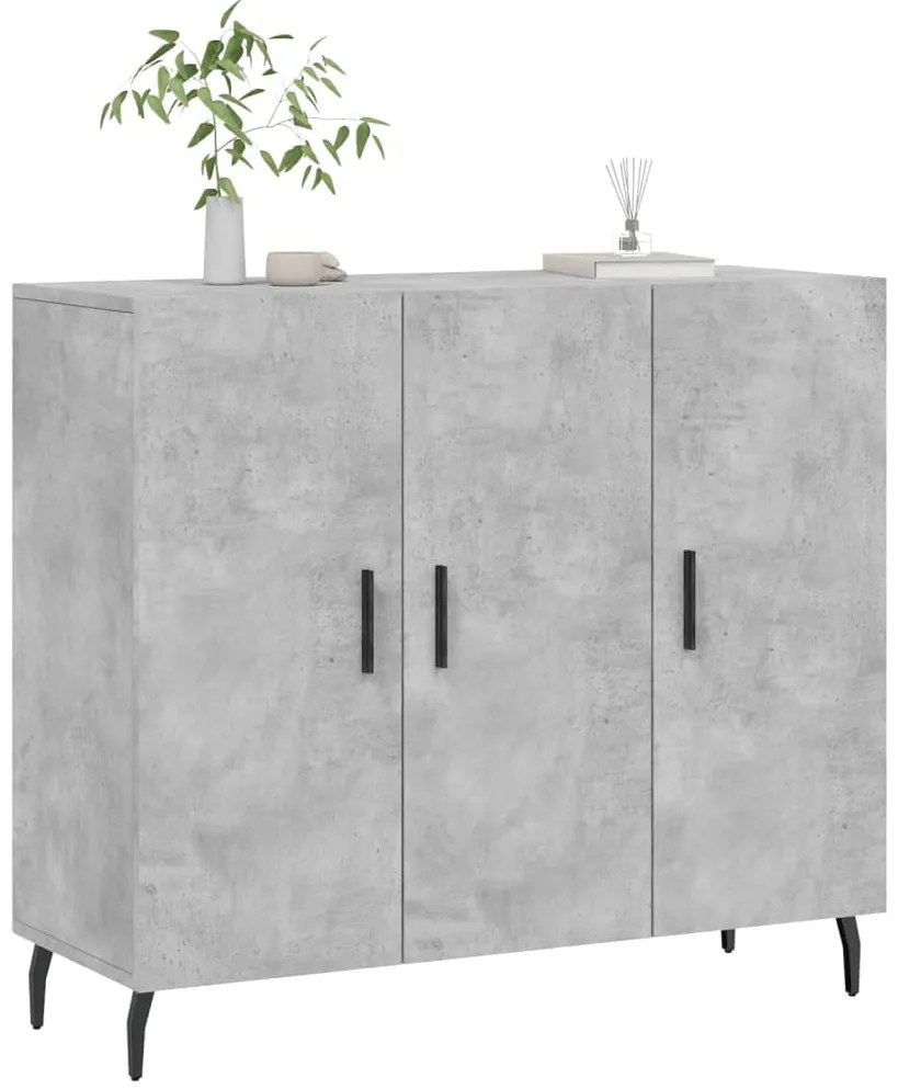 vidaXL Ντουλάπι Γκρι Σκυροδέματος 90x34x80 εκ. Επεξεργασμένο Ξύλο