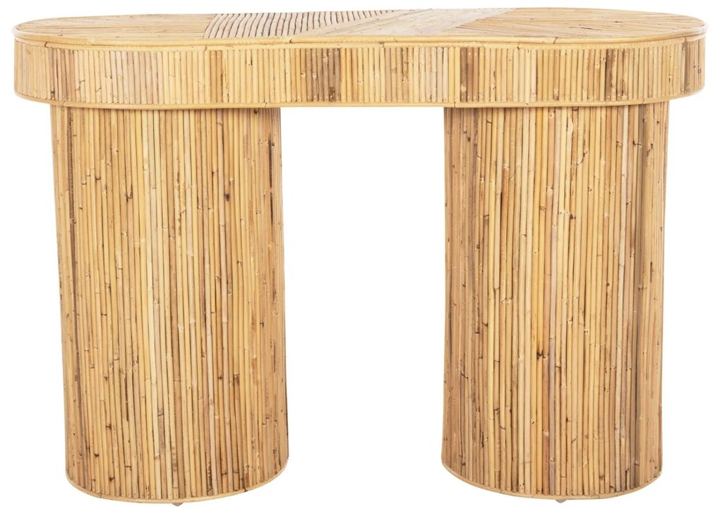 Κονσόλα Οβαλ Gatsby Φυσικο Rattan Σε Φυσικο Χρωμα 110x45x74,5Υεκ.