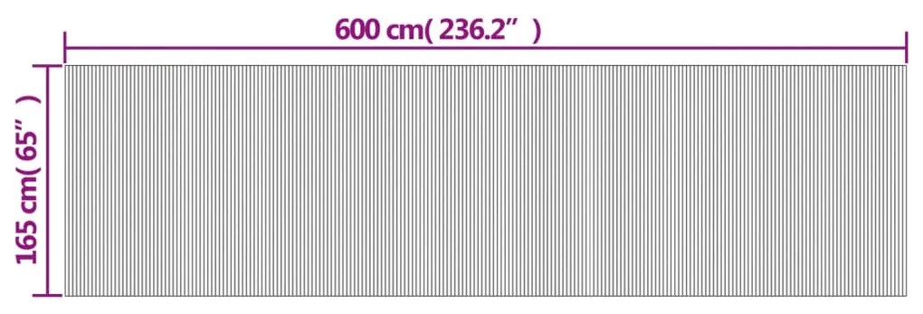 Διαχωριστικό Δωματίου Μαύρο 165 x 600 εκ. από Μπαμπού - Μαύρο