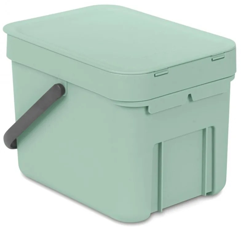 Κάδος χωριστής συλλογής απορριμμάτων Brabantia Sort&Go 1005515, 6 l, Χειρολαβή, Επιτοίχιος, Ανοιχτό πράσινο