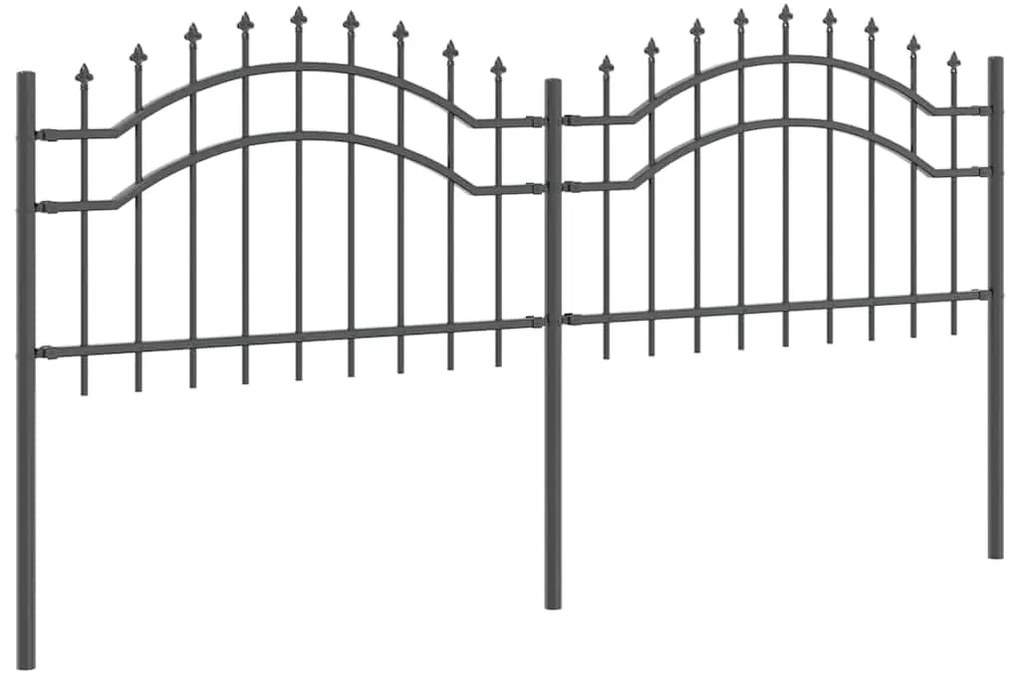 vidaXL Φράχτης Κήπου Γκρι 240 x 115 cm Ατσάλι με Επικάλυψη Πούδρας