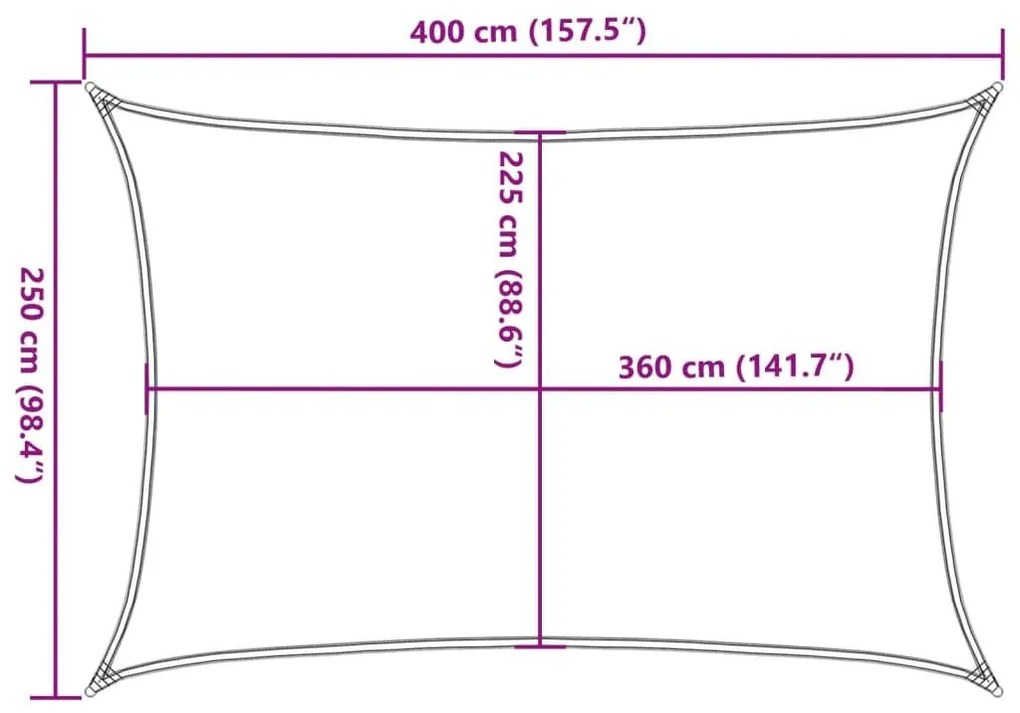 Πανί Σκίασης Κρεμ 2,5 x 4 μ. από HDPE 160 γρ./μ²  - Κρεμ