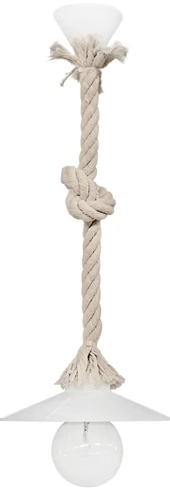 Φωτιστικό Οροφής Μονόφωτο Heronia Macrame 31-1079 Rope/White