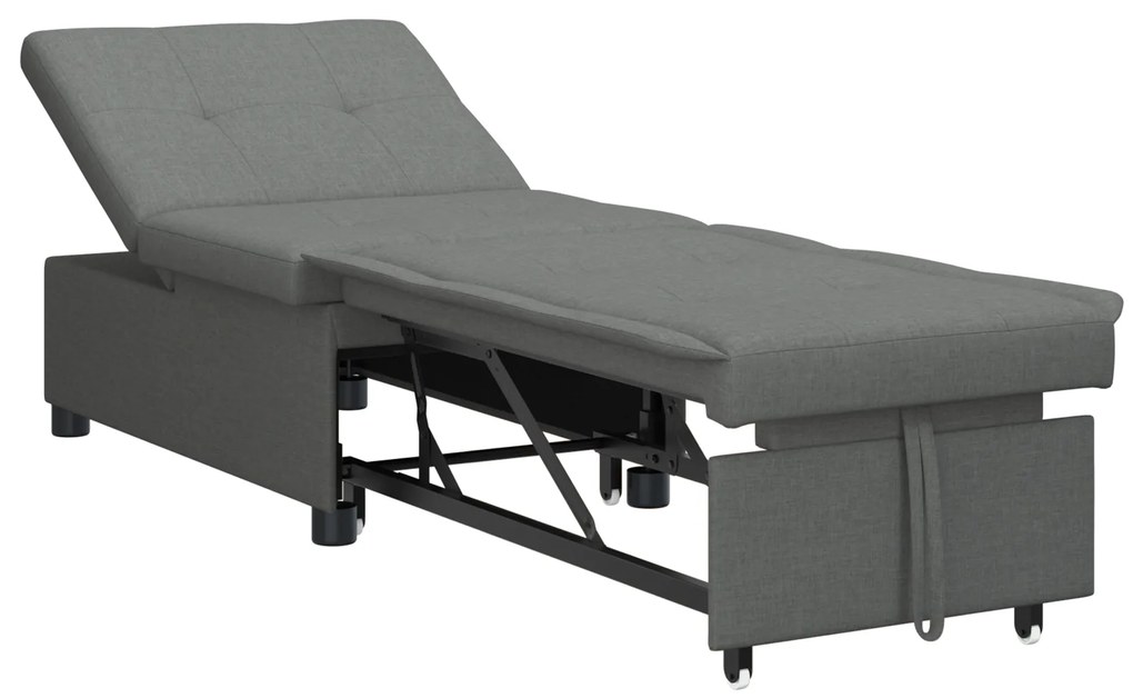 vidaXL Καναπές κρεβάτι 3 σε 1  - Σχεδιασμός pull-out, σκούρο γκρι ύφασμα