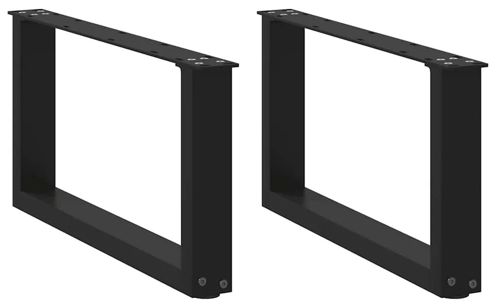 Πόδια Τραπεζιού Σαλονιού σε Σχήμα U 2 τεμ. Μαύρο 60x(30-31) εκ. Ατσάλι