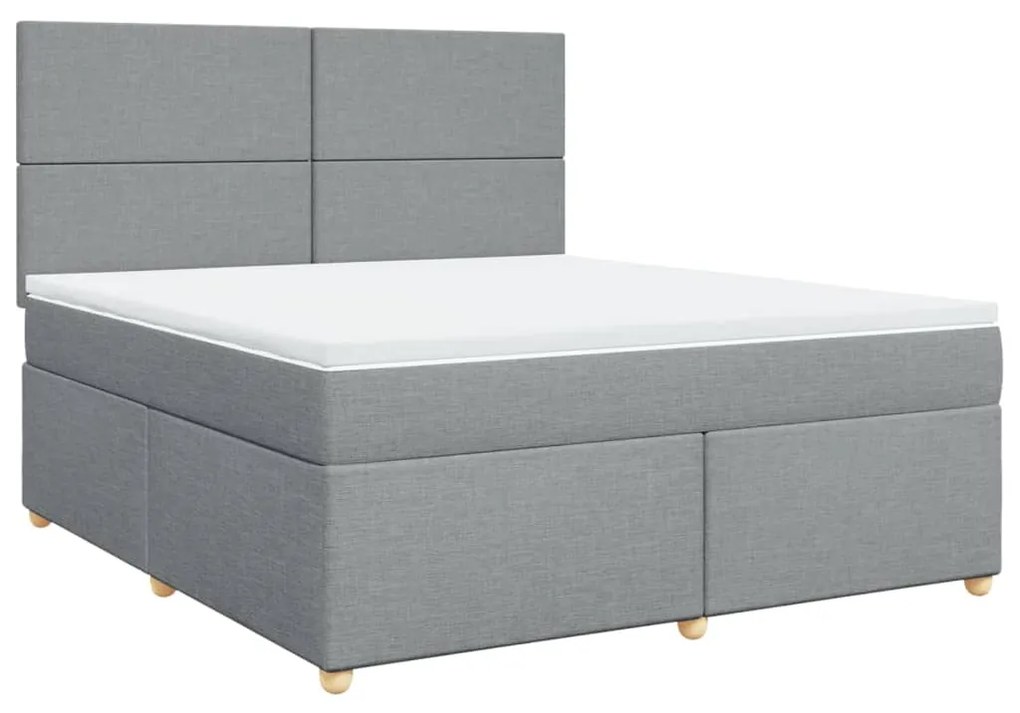 ΚΡΕΒΑΤΙ BOXSPRING ΜΕ ΣΤΡΩΜΑ ΑΝΟΙΧΤΟ ΓΚΡΙ 180X200 ΕΚ. ΥΦΑΣΜΑΤΙΝΟ 3291352