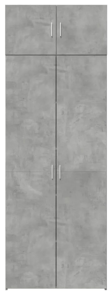 vidaXL Ραφιέρα με Ντουλάπια Γκρι Σκυρ. 80x35,5x180 εκ. από Επεξ. Ξύλο