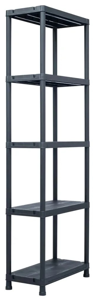 vidaXL Ραφιέρες 5 τεμ. Μαύρες 125 κ. 60 x 30 x 180 εκ. Πλαστικές