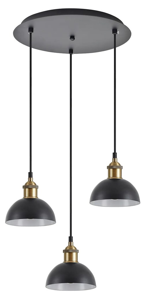 SE21-BR-10-3BL-MS3 MAGNUM BRONZE Black Metal Shade Pendant+ HOMELIGHTING 77-8778