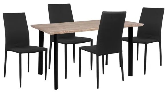 ΣΕΤ ΤΡΑΠΕΖΑΡΙΑΣ 5ΤΜΧ ΜΕ ΤΡΑΠΕΖΙ 110Χ70Χ75,5 &amp; ΚΑΡΕΚΛΕΣ ΜΑΥΡΕΣ VANESSA HM11019