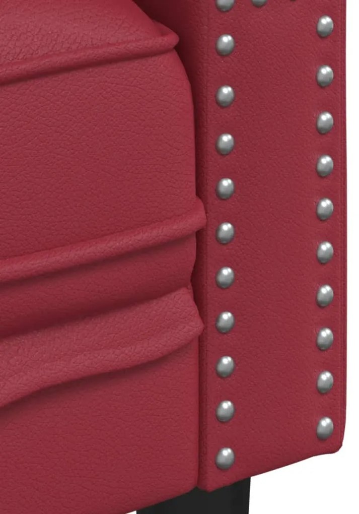 vidaXL Πολυθρόνα Chesterfield Μπορντό από Συνθετικό Δέρμα