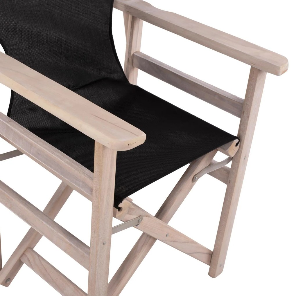 Καρέκλα Σκηνοθέτη ΛΗΜΝΟΣ C10453.05 Chalk Finish Λευκή Εμποτισμού με PVC Μαύρο 57x54x88.5 εκ.