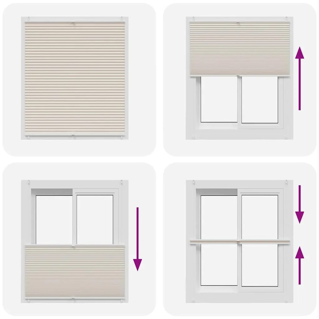 vidaXL Σύστημα Σκίασης Πλισέ Κρεμ 100 x 150 εκ.