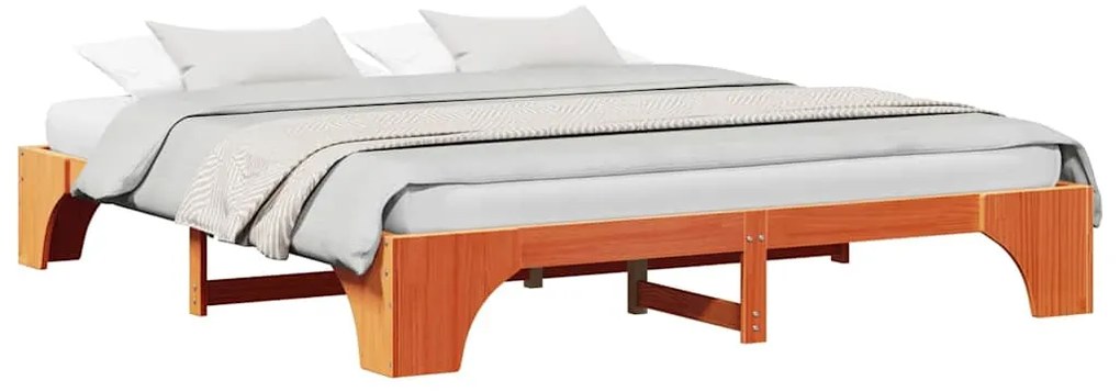 vidaXL Σκελετός Κρεβατιού Καφέ κεριού 180 x 200 cm Μασίφ ξύλο πεύκου