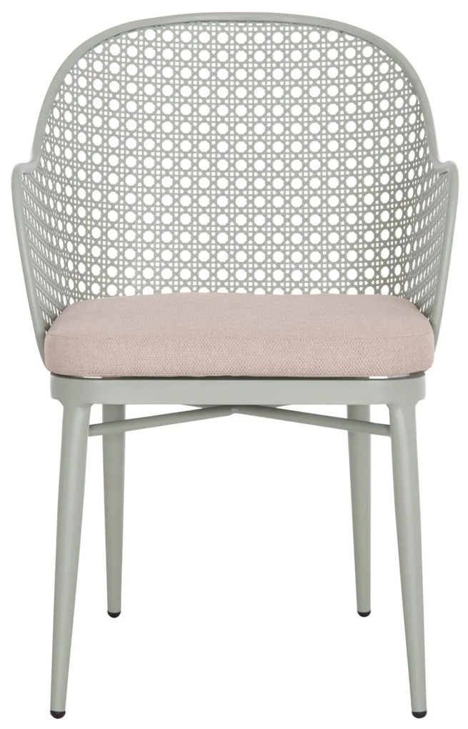 Καρέκλα - Πολυθρόνα OREGO C6268.06 Αλουμινίου Φυστικί με Μαξιλάρι Γκρί 56x59x81Υ εκ. 56x59x81 εκ.